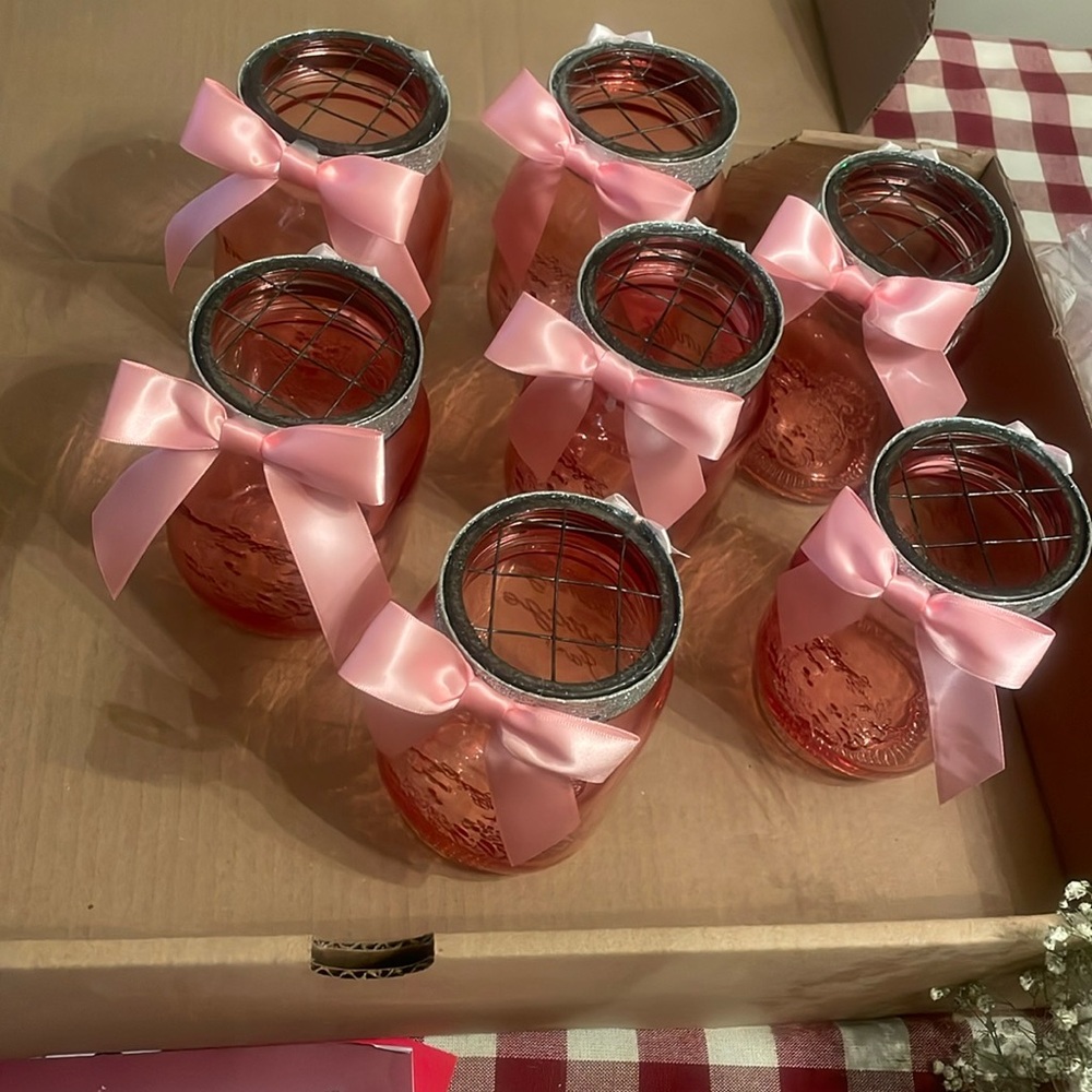 Mason jars for flower arrangements